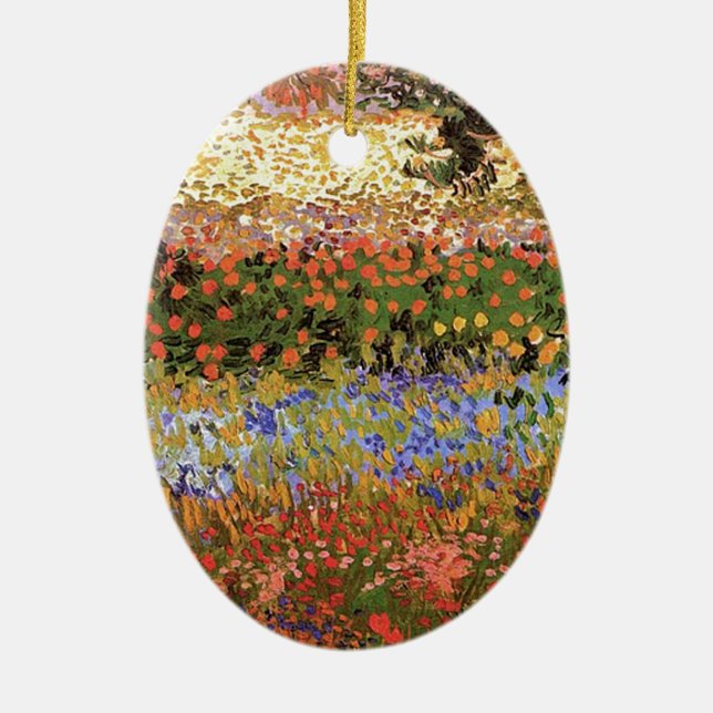Flowering Garden,Vincent van Gogh. Ceramic Ornament (Front)
