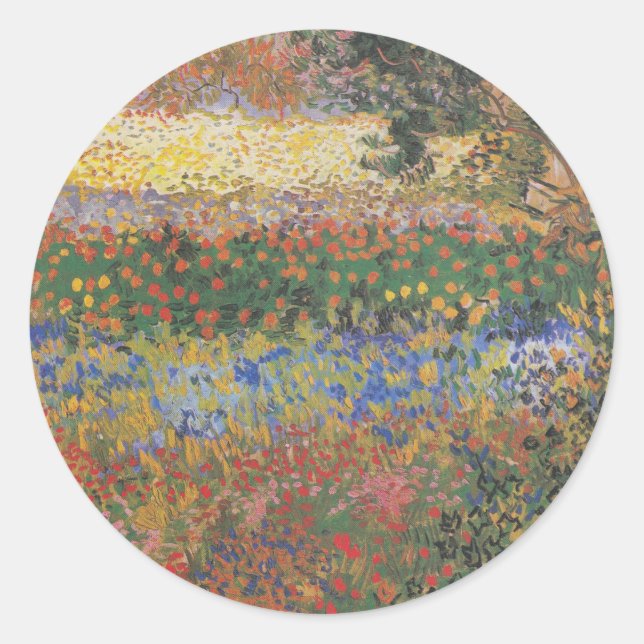 Flowering Garden - Vincent van Gogh Classic Round Sticker (Front)