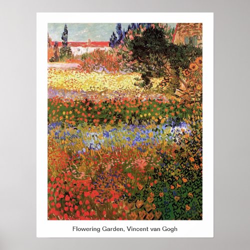 Flowering Garden Vincent van Gogh Poster