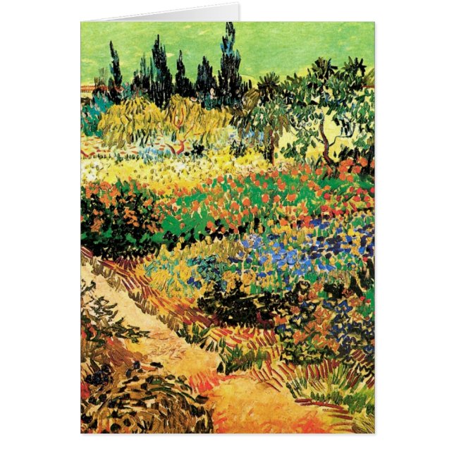 Flowering Garden with Path by Vincent van Gogh Cards (Front)