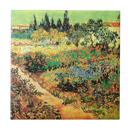 Flowering Garden with Path by Vincent van Gogh Ceramic Tile