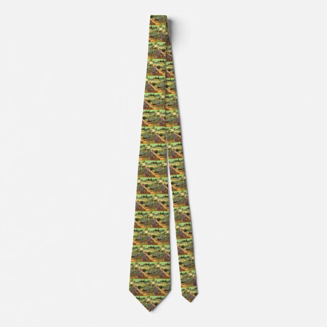 Flowering Garden with Path by Vincent van Gogh Neck Tie (Front)