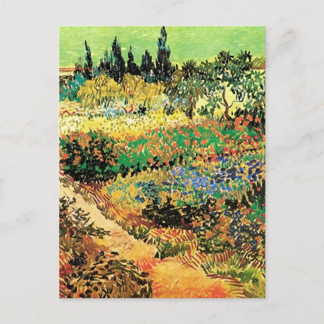 Flowering Garden with Path by Vincent van Gogh Postcard (Front)