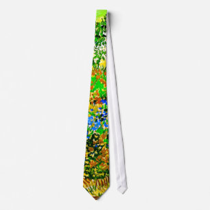 Flowering Garden with Path Van Gogh Fine Art Neck Tie