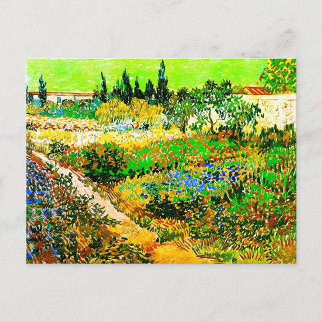 Flowering Garden with Path Van Gogh Fine Art Postcard (Front)