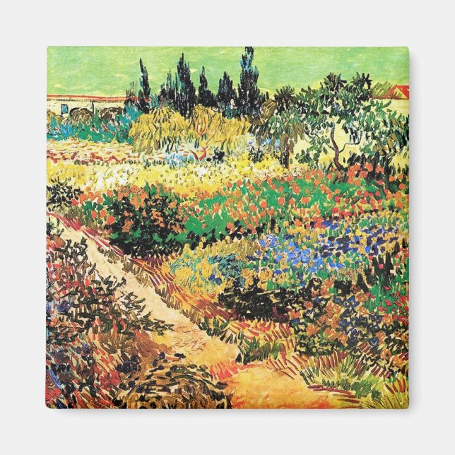 Flowering Garden with Path, Vincent van Gogh Magnet (Front)