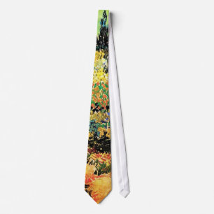 Flowering Garden with Path, Vincent van Gogh Neck Tie