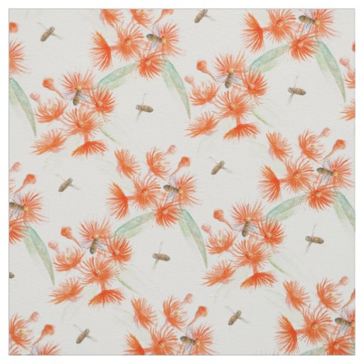 Flowering gum watercolor fabric