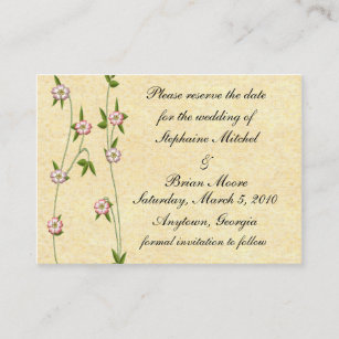 Flowering Ivy Save The Date Business Card