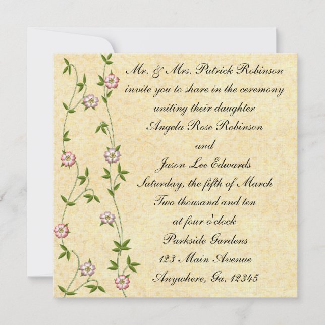 Flowering Ivy Wedding Invitations (Front)