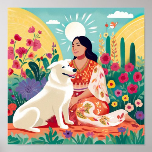 Flowering Love for Self Woman  Rescue Dog Print