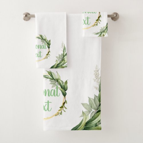 Flowering Olive Tree Branches  Bath Towel Set