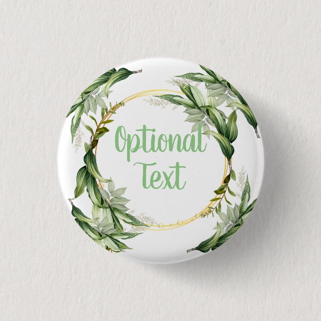 Flowering Olive Tree Branches  Button (Front)