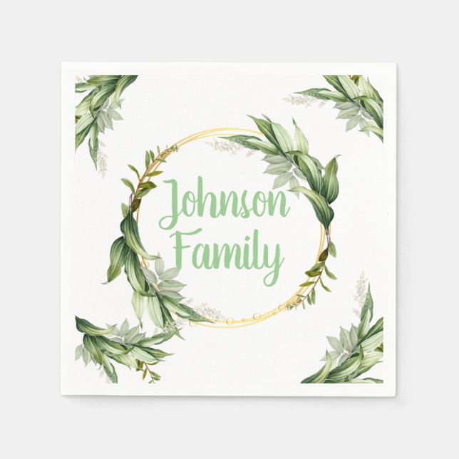 Flowering Olive Tree Branches  Napkins (Front)