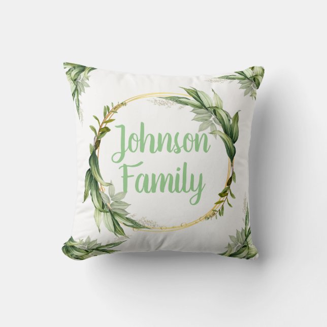 Flowering Olive Tree Branches Throw Pillow (Front)