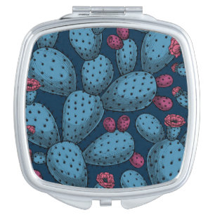 Flowering opuntia compact mirror