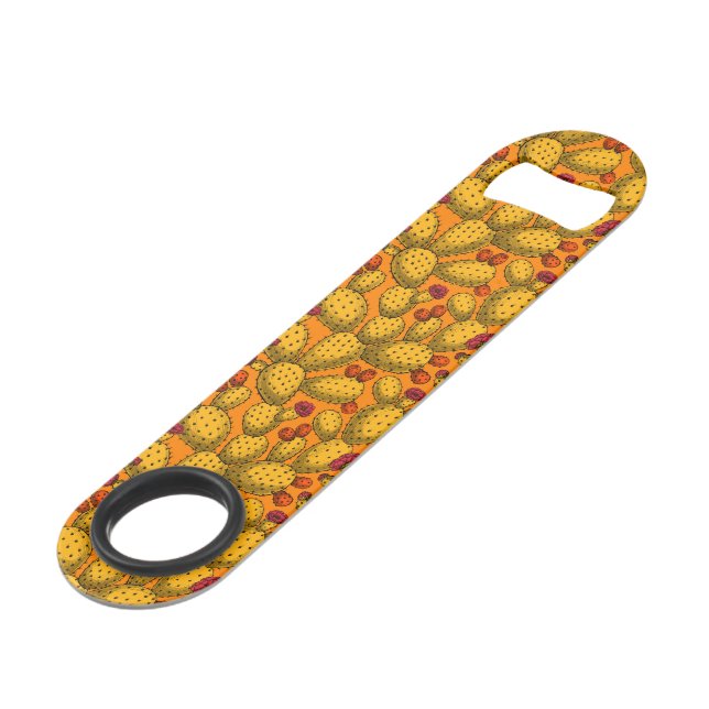 Flowering opuntia in yellow bar key (Front Angled)