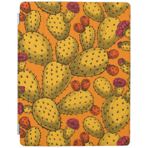 Flowering opuntia in yellow iPad smart cover