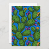 Flowering opuntia on blue (Front/Back)