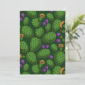 Flowering opuntia on dark green (Standing Front)