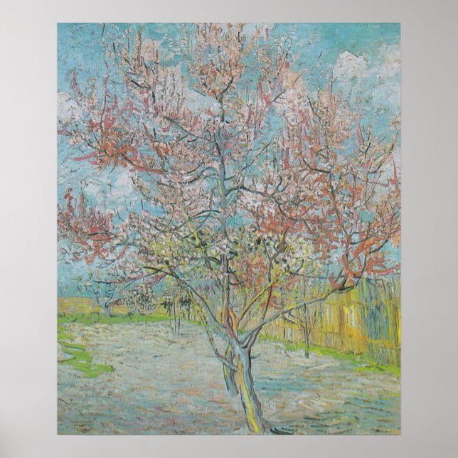 Flowering Peach Tree Poster (Front)