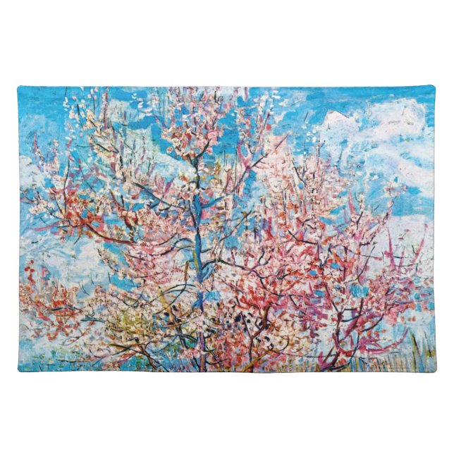 Flowering Peach Tree, Van Gogh Cloth Placemat (Front)