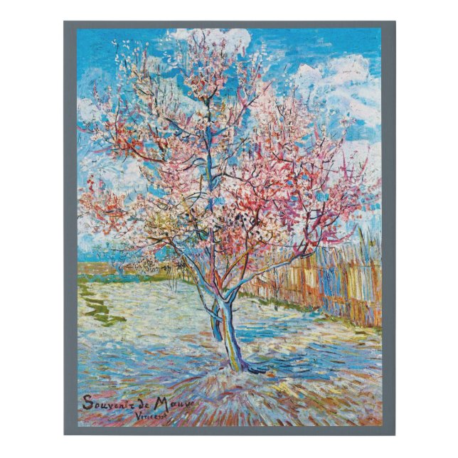Flowering Peach Tree, Van Gogh Faux Canvas Print (Front)