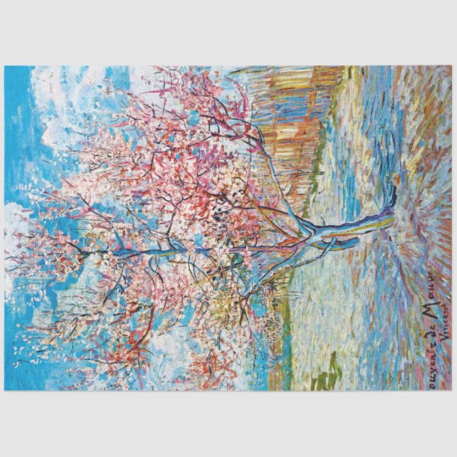 Flowering Peach Tree, Van Gogh Tissue Paper (Front)