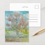 Flowering Peach Tree | Vincent Van Gogh Postcard<br><div class="desc">Flowering Peach Tree (1888) by Dutch post-impressionist artist Vincent Van Gogh. Original artwork is an oil on canvas depicting a beautiful landscape of blossoming pink trees.

Use the design tools to add custom text or personalize the image.</div>
