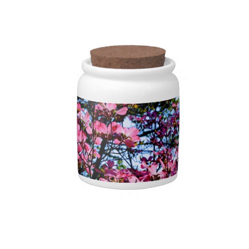 Flowering pink Dogwood tree Candy Jar