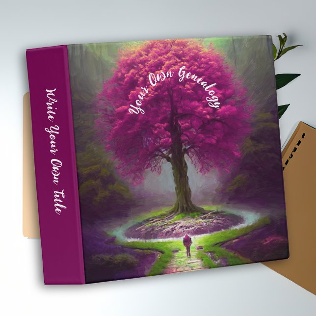 Flowering Pink Fantasy Tree Genealogy 3 Ring Binder (Creator Uploaded)