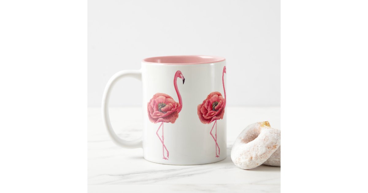 Flowering Pink Flamingos T Two Tone Coffee Mug Zazzle 9197