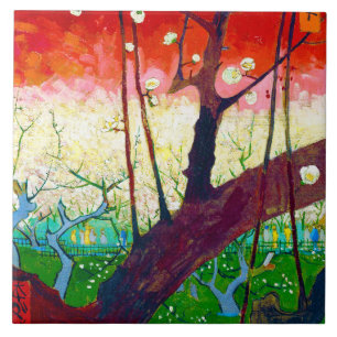 Flowering Plum Tree (after Hiroshige), Van Gogh Ceramic Tile