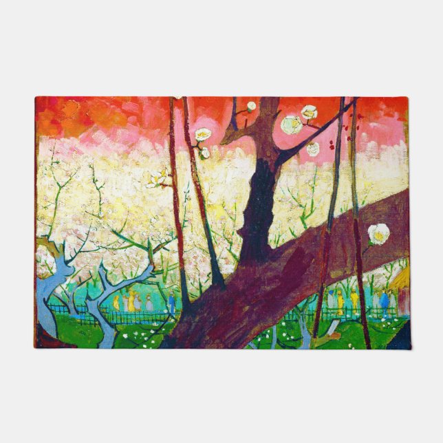 Flowering Plum Tree (after Hiroshige), Van Gogh Doormat (Front)