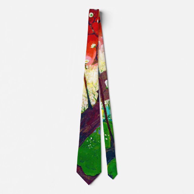 Flowering Plum Tree (after Hiroshige), Van Gogh Neck Tie (Front)