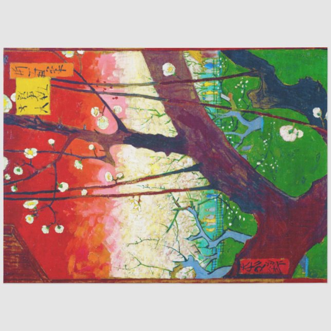 Flowering Plum Tree (after Hiroshige), Van Gogh Tissue Paper (Front)