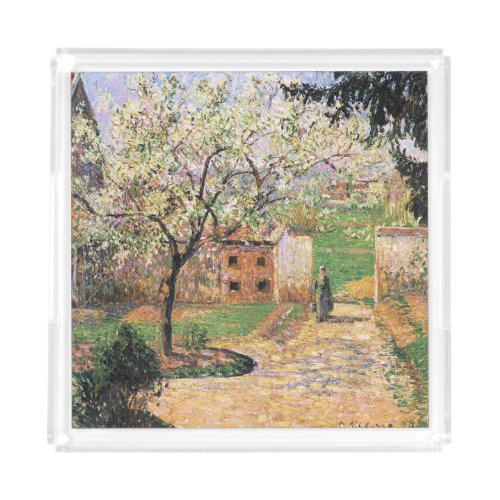 Flowering Plum Tree Eragny Camille Pissarro   Acrylic Tray