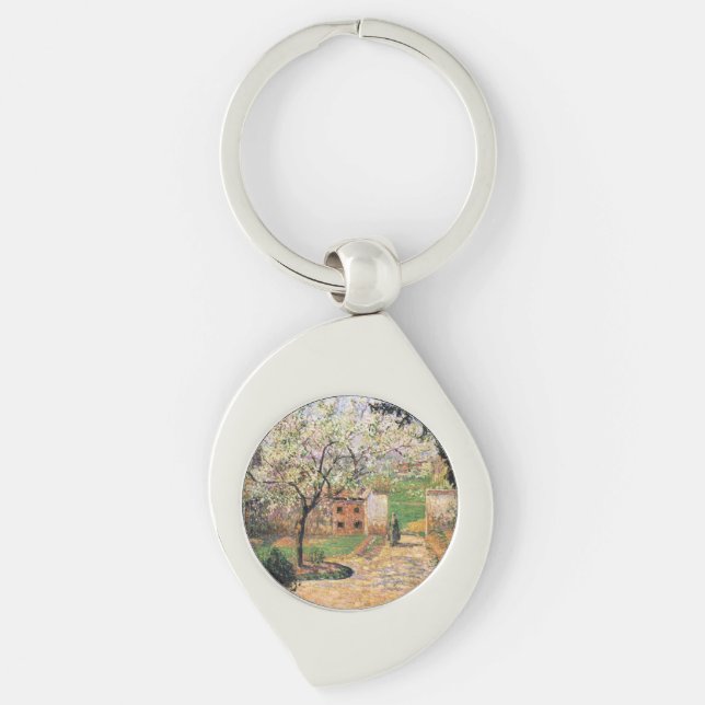 Flowering Plum Tree, Eragny Camille Pissarro   Keychain (Front)