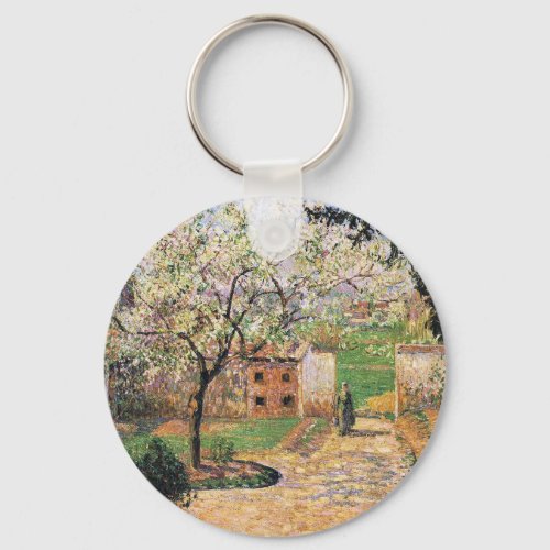 Flowering Plum Tree Eragny Camille Pissarro   Keychain