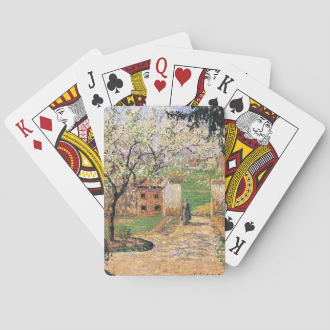 Flowering Plum Tree, Eragny Camille Pissarro   Poker Cards (Back)