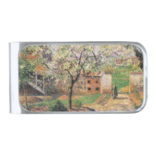Flowering Plum Tree, Eragny Camille Pissarro Silver Finish Money Clip