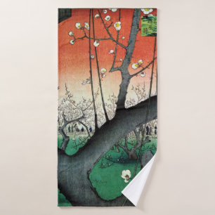 Flowering Plum Tree, Hiroshige Bath Towel