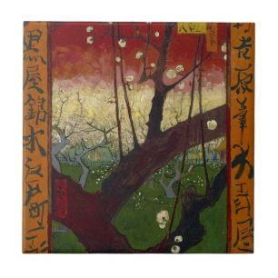 Flowering plum tree Tile