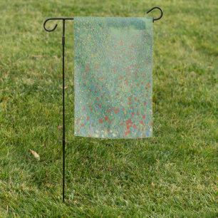 Flowering Poppies - Gustav Klimt Garden Flag
