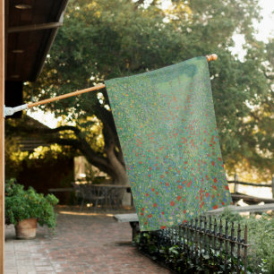 Flowering Poppies - Gustav Klimt House Flag