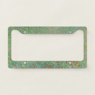 Flowering Poppies - Gustav Klimt License Plate Frame