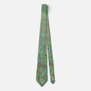 Flowering Poppies - Gustav Klimt Neck Tie