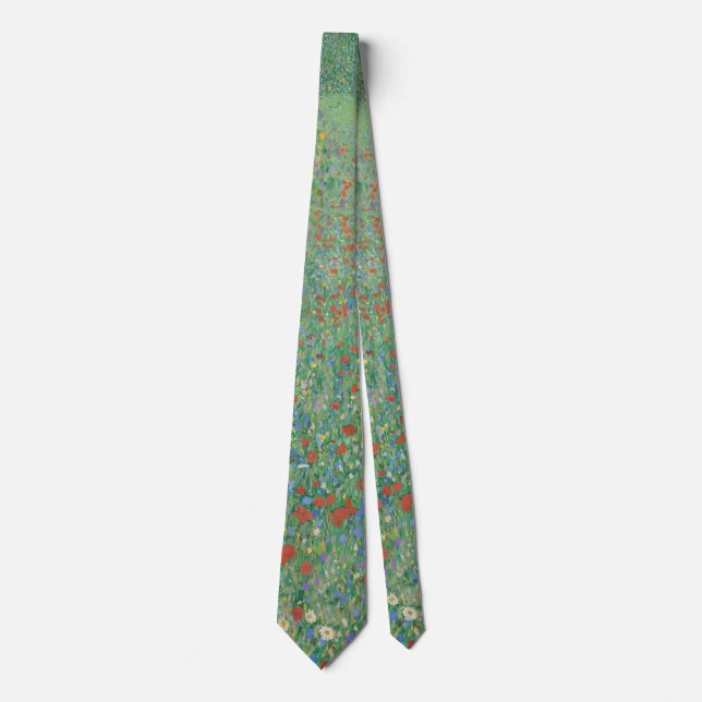 Flowering Poppies - Gustav Klimt Neck Tie (Front)