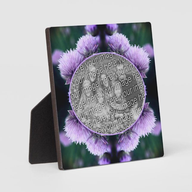 Flowering Purple Scallion Add Your Photo Plaque (Front)