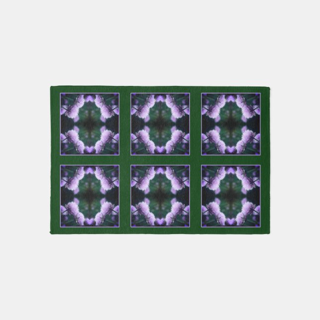 Flowering Purple Scallion Onion Close Up Abstract Rug (Front)